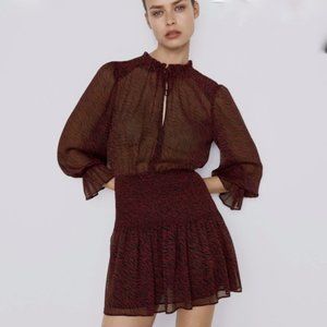 Zara Animal Print Mini Dress, xs, small